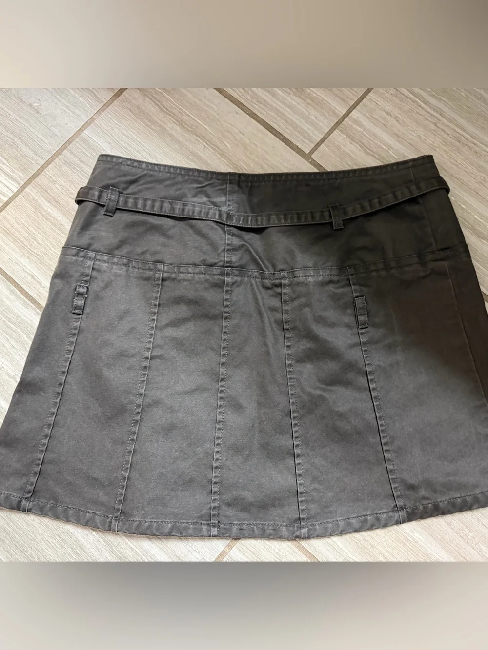 Zara Black Pleated Mini Skirt with Slim Belt